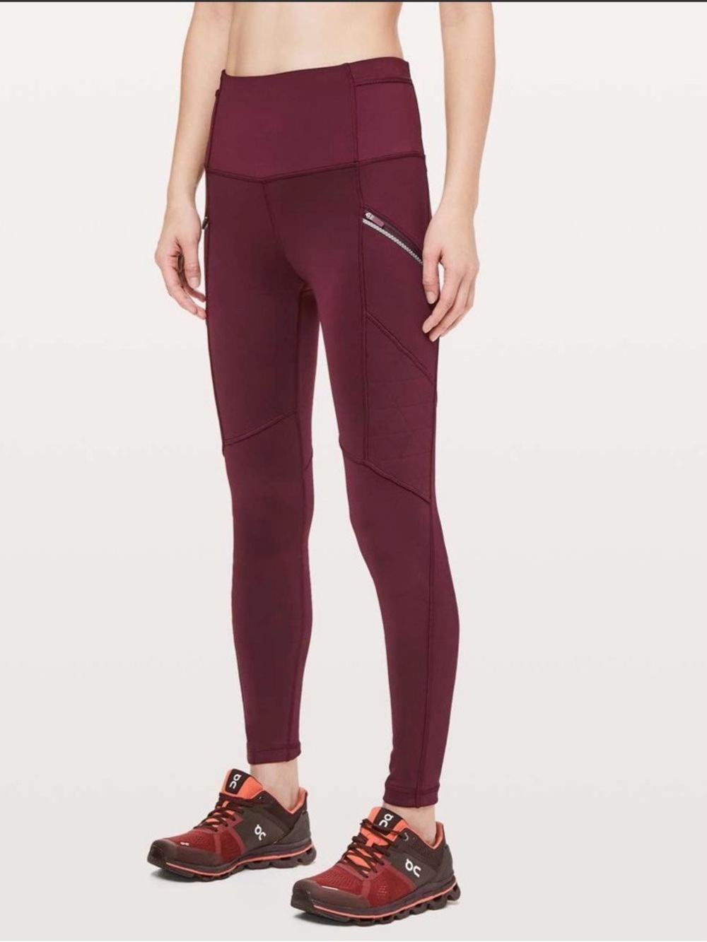 Lululemon Toasty Tech Tight II in Garnet Size 4 Fleece Lined Running Active